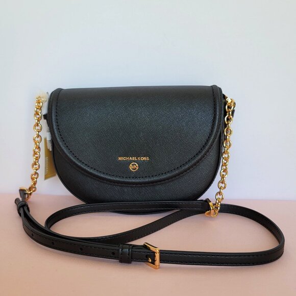 MICHAEL KORS Jet Set Charm Saffiano Leather MD Half Dome Chain Crossbody-🎈$148.